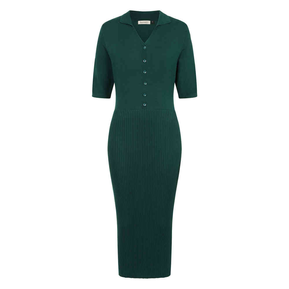 Banned - Federica Knitted Robe crayon - Vert